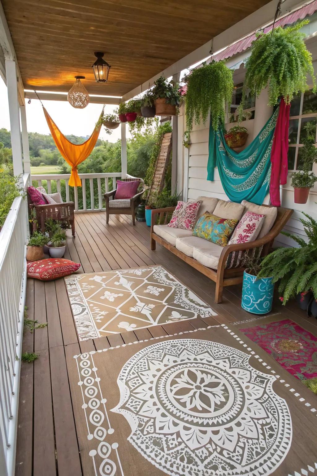 Stencils allow for creative and intricate deck designs.