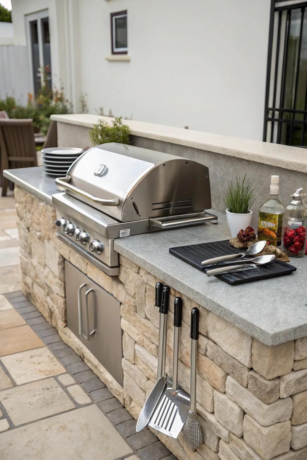 Create a seamless cooking experience with a built-in grill station.