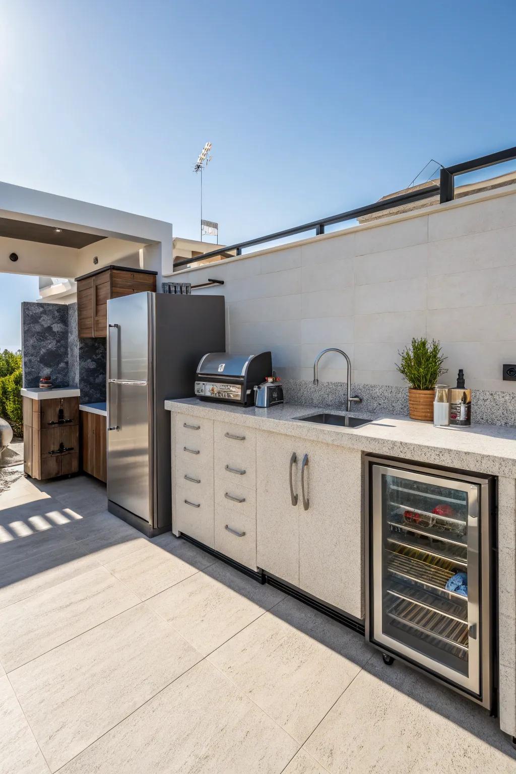 Keep everything at your fingertips with integrated outdoor appliances.
