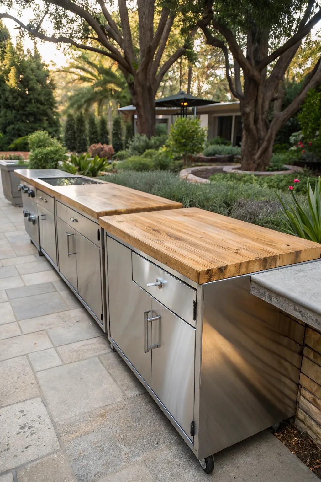 Durability meets elegance with these countertop and cabinet choices.