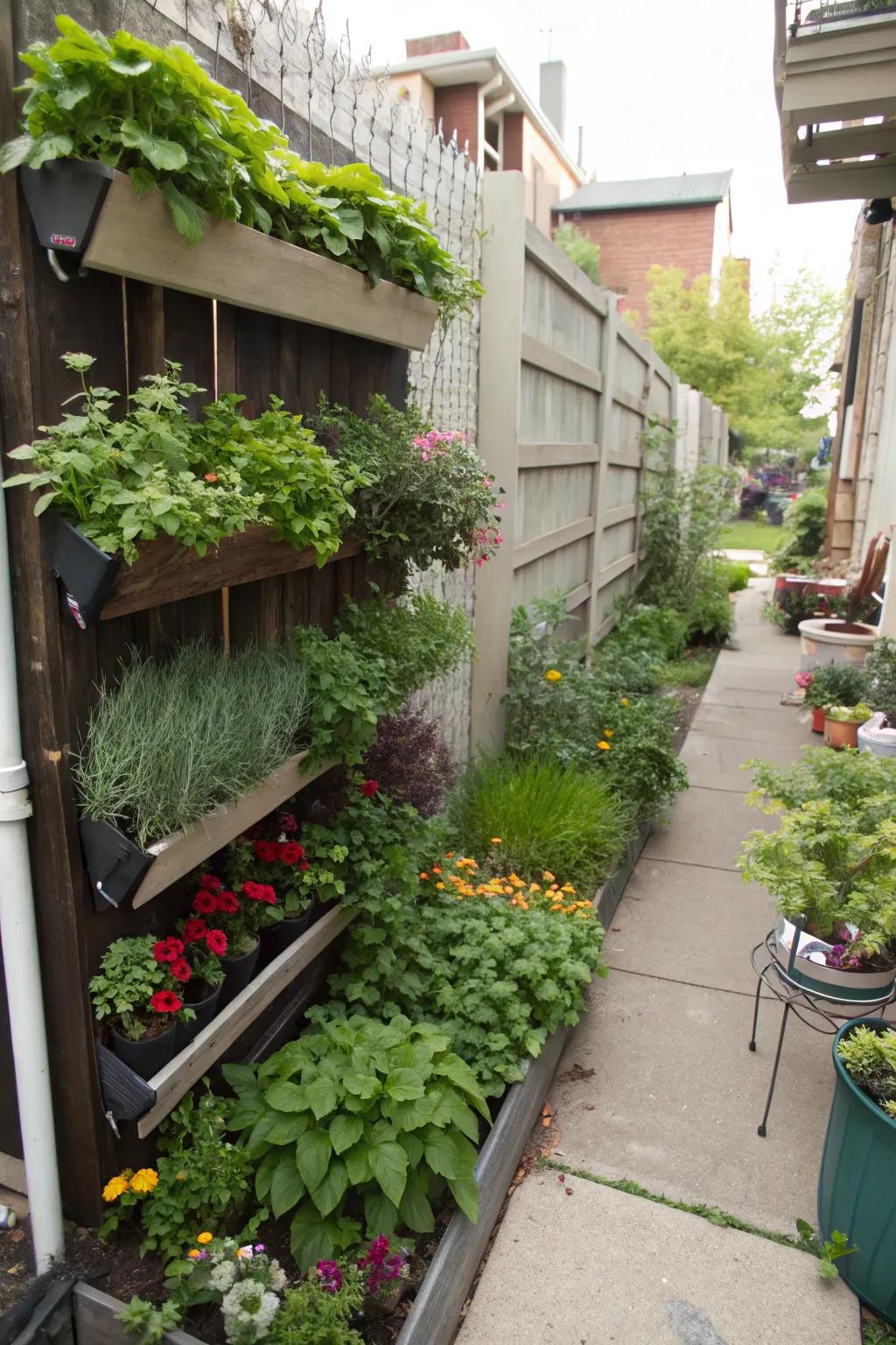 A vertical garden that adds greenery without sacrificing space.