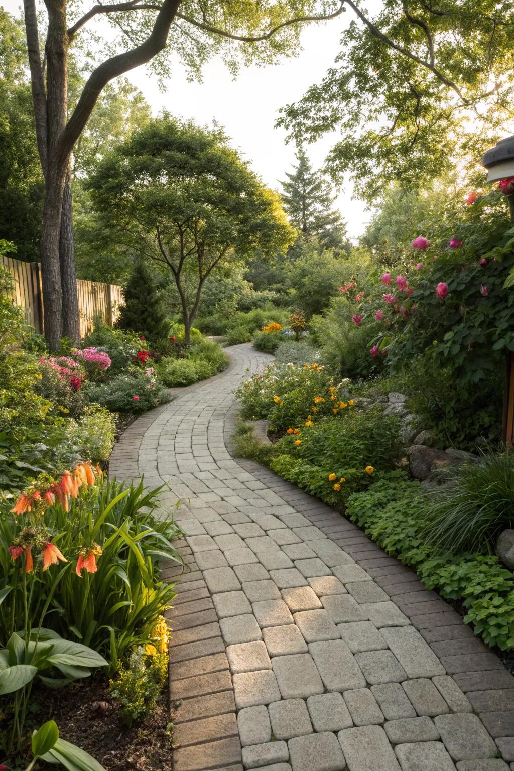 Inviting paths and walkways that lead through the garden.