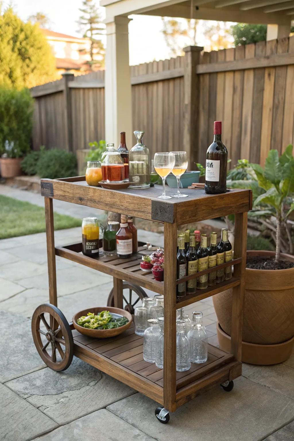 Rustic wooden side tables for functional charm.