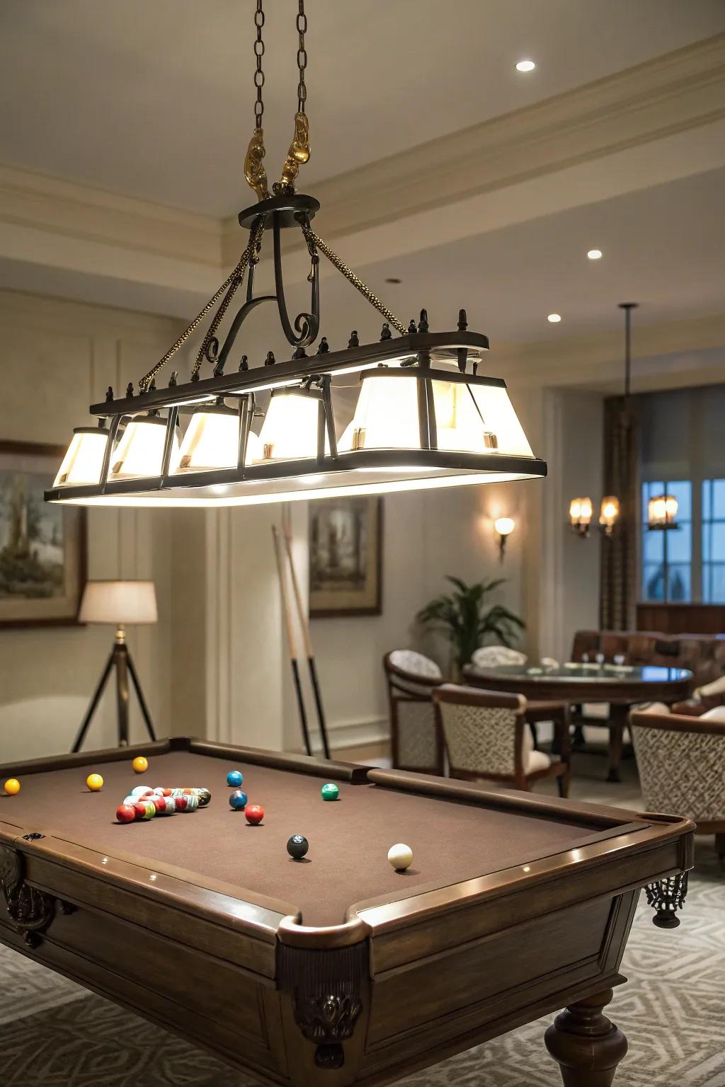 Highlight your pool table with elegant and functional lighting.