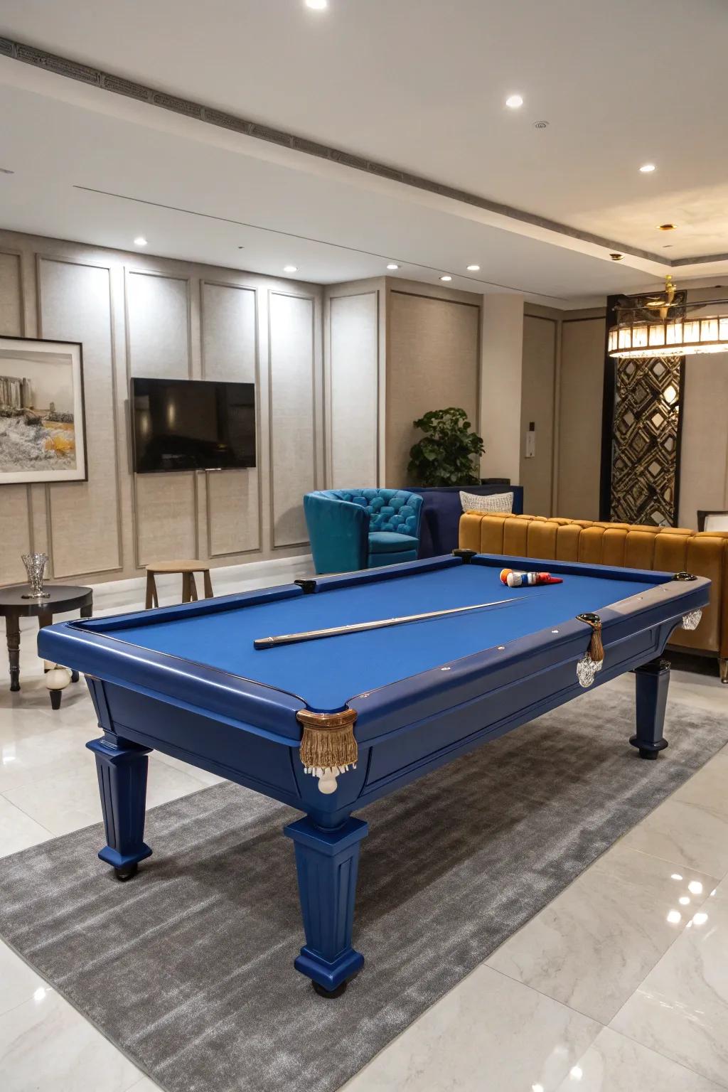 Make your pool table the star with a surprising color choice.