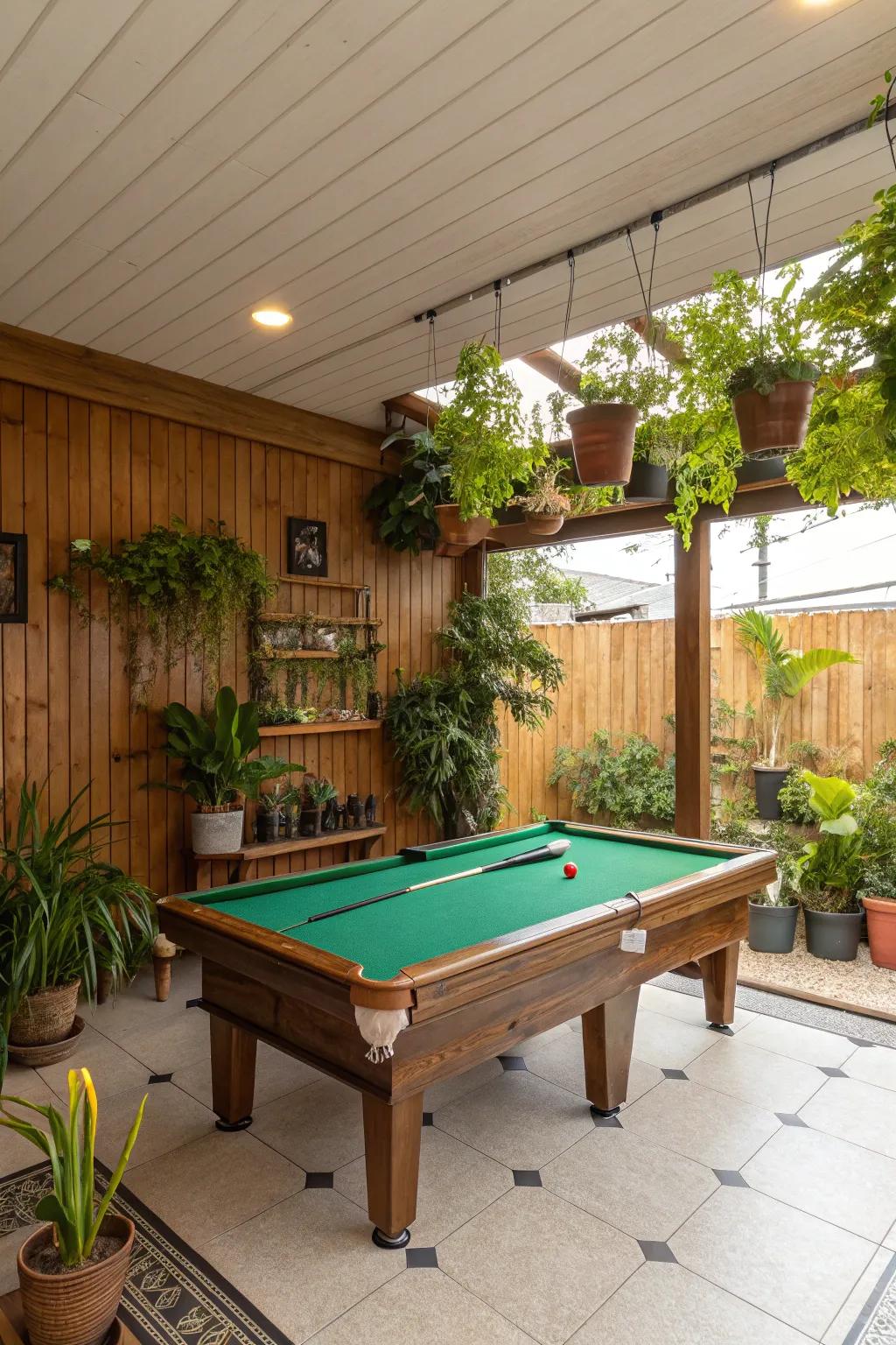 Bring life to your pool room with a touch of nature.