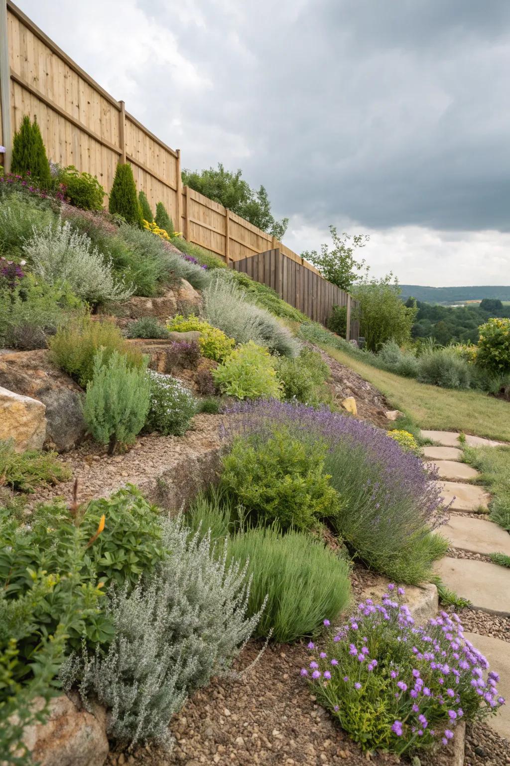 Sensory gardens provide a full sensory experience on slopes.