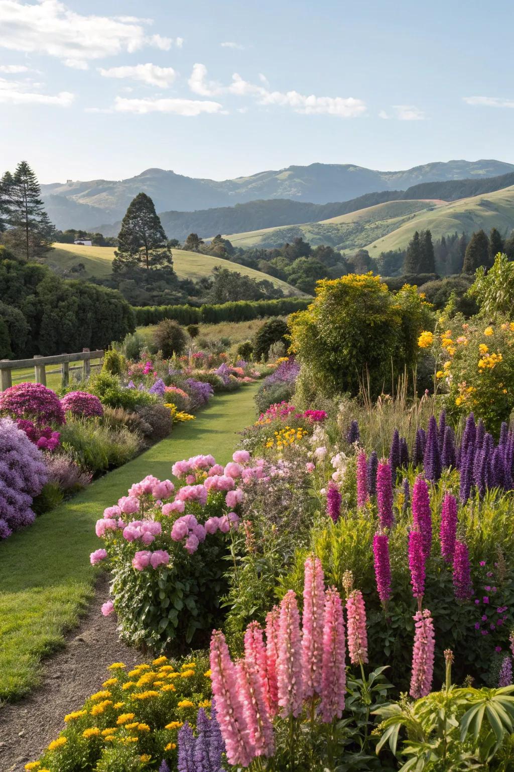 Bright flowers provide stunning pops of color.