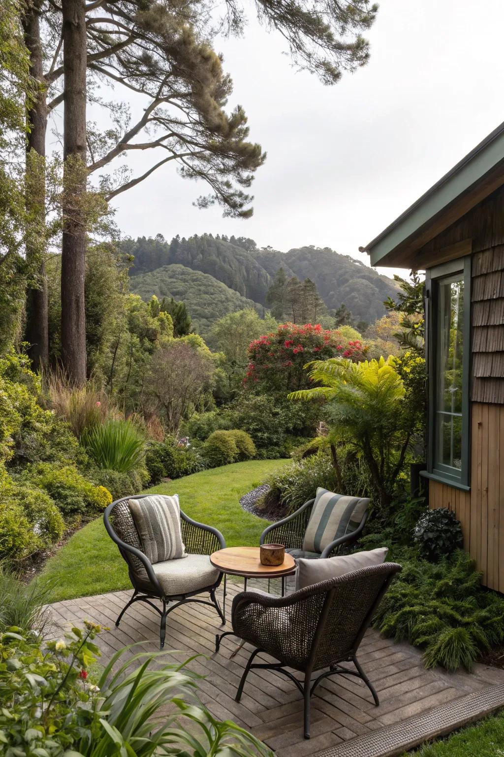 A cozy nook in the garden, perfect for relaxation.