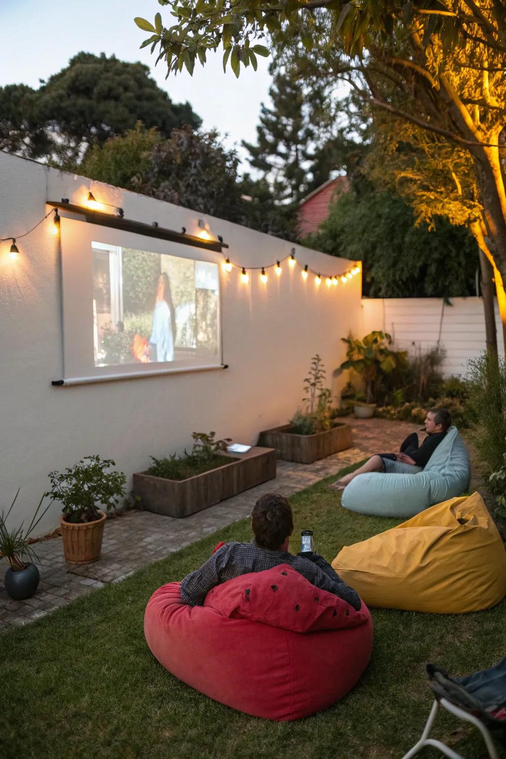 A white wall can double as a perfect movie screen.