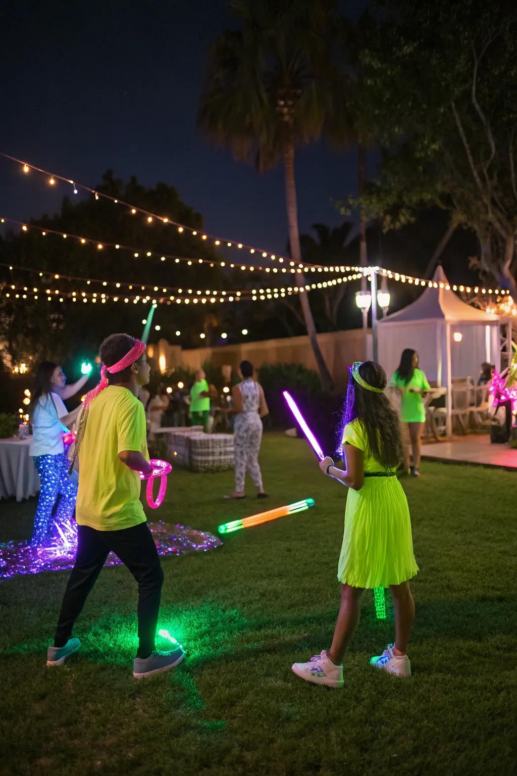 A glow-in-the-dark theme adds a wow-factor to any party.