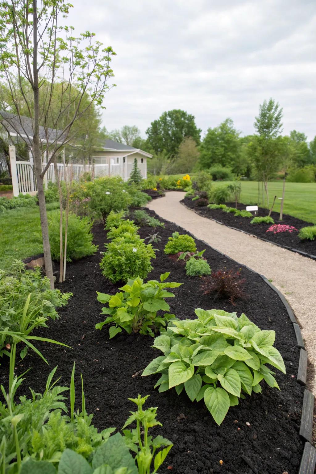 Warm cold spots with black mulch.