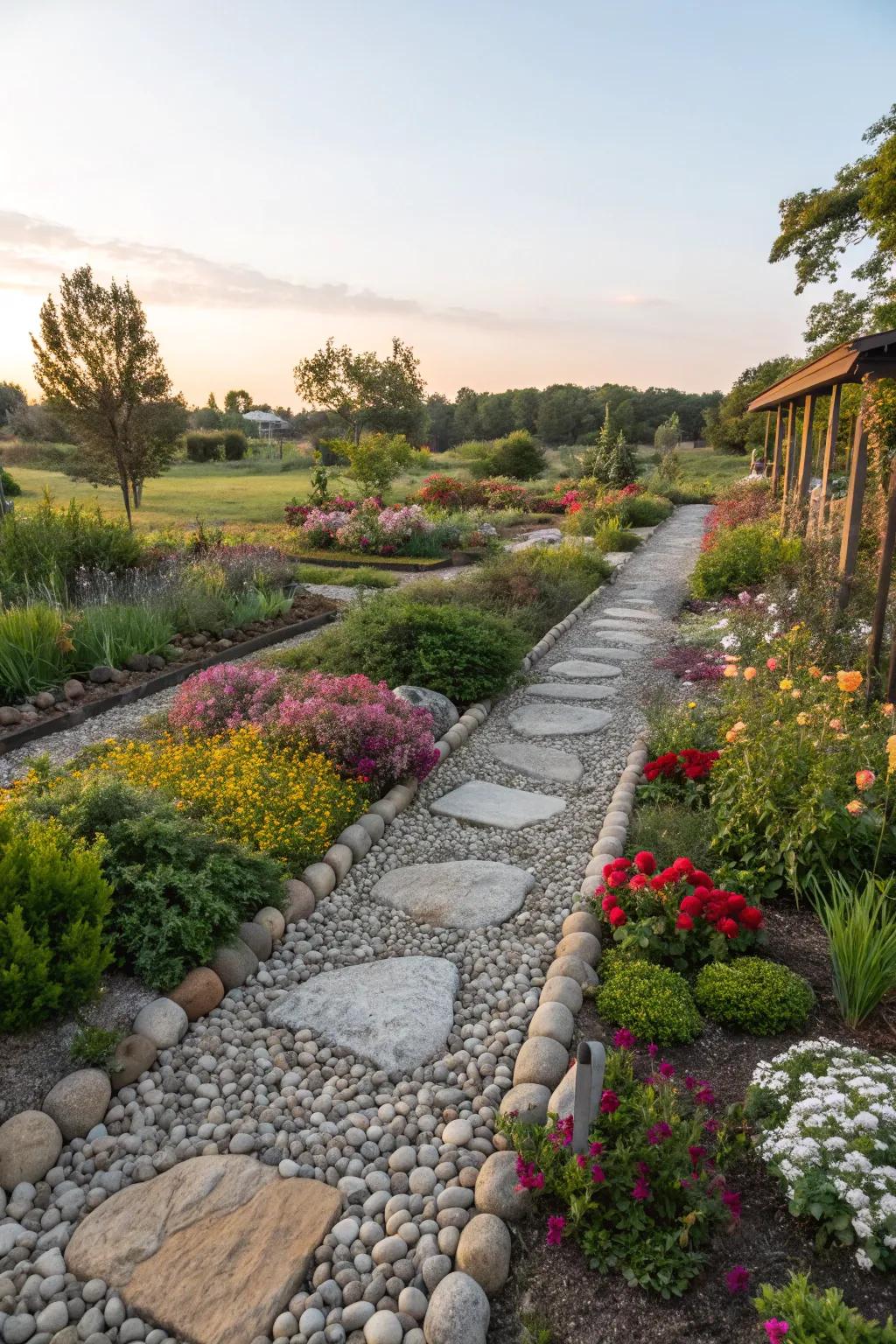 Decorative stones add texture and style to your garden.