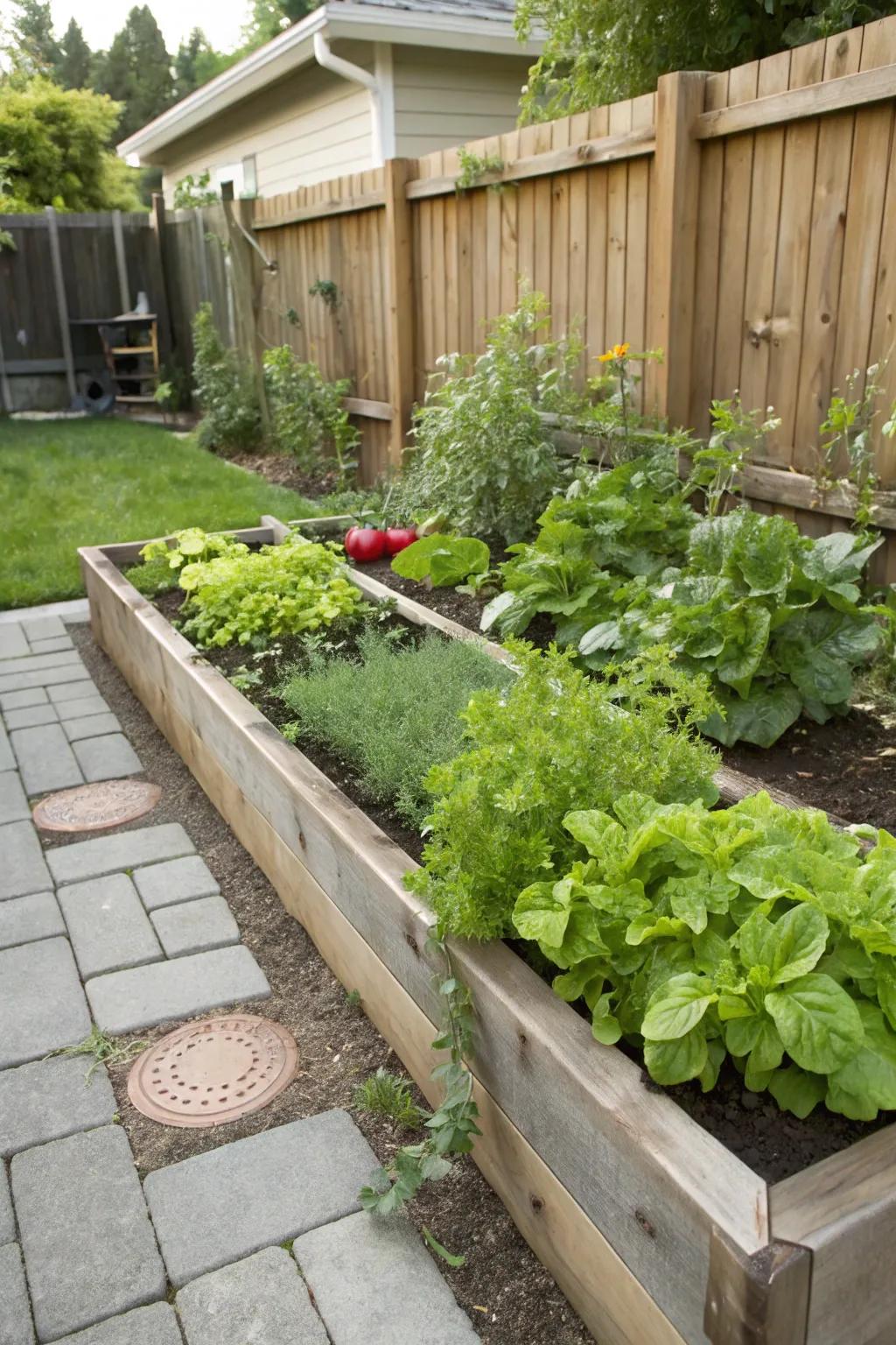 A raised garden bed turns your side yard into a productive garden space.