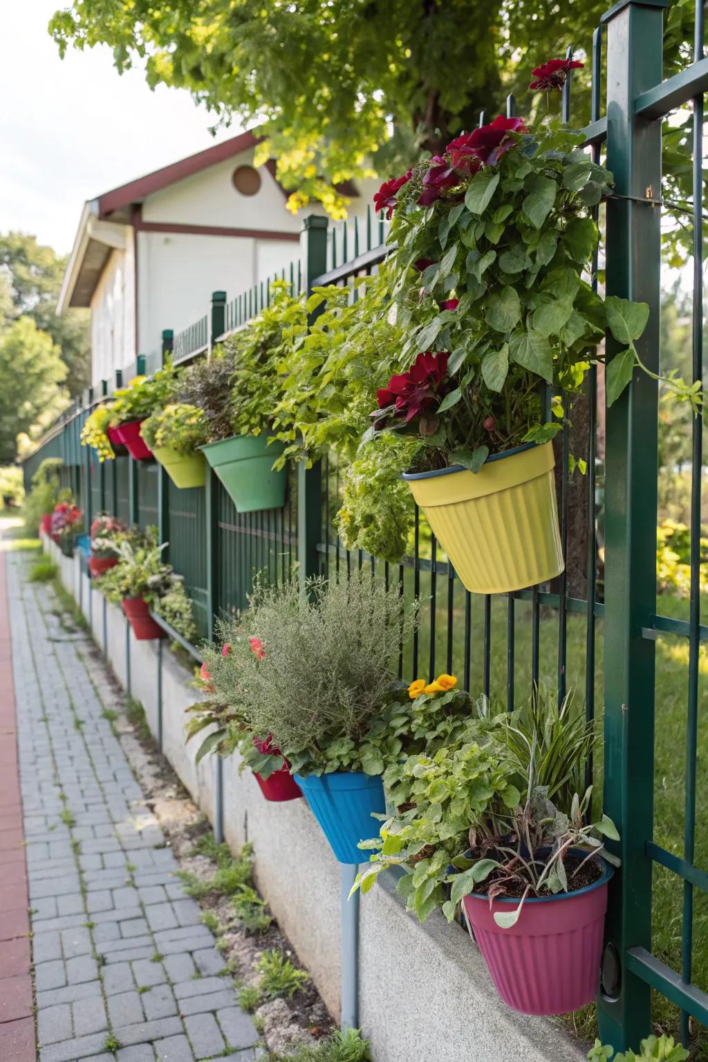 Vertical gardens add greenery while saving space.