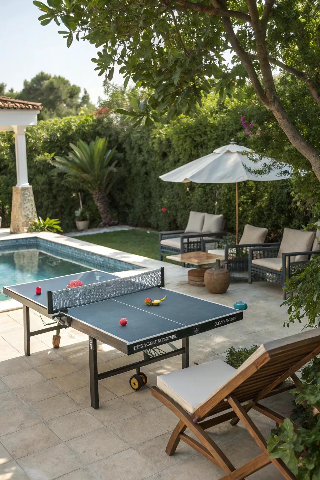 A poolside game area ensures endless fun and laughter.