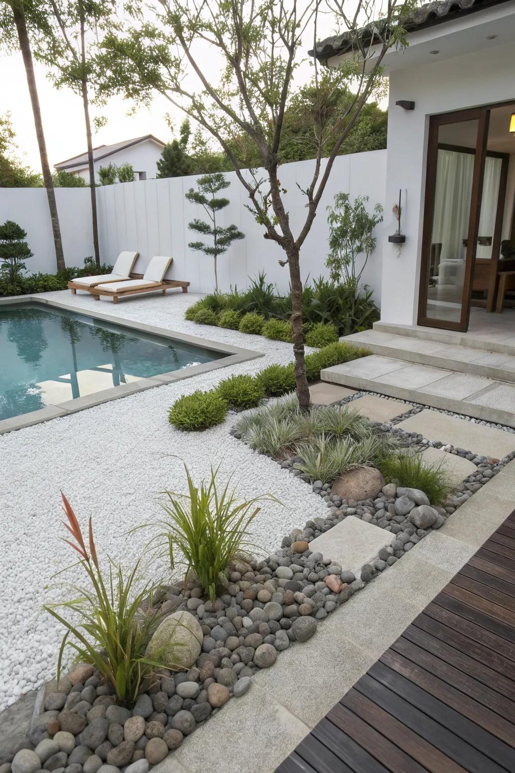 A Zen garden brings peace and serenity to your backyard.