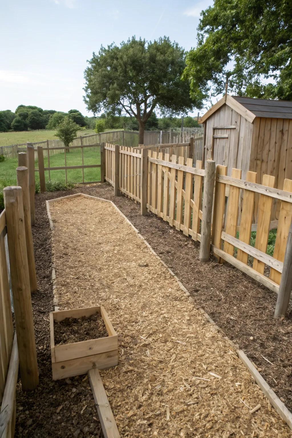 Wood chips offer a natural, rustic feel.