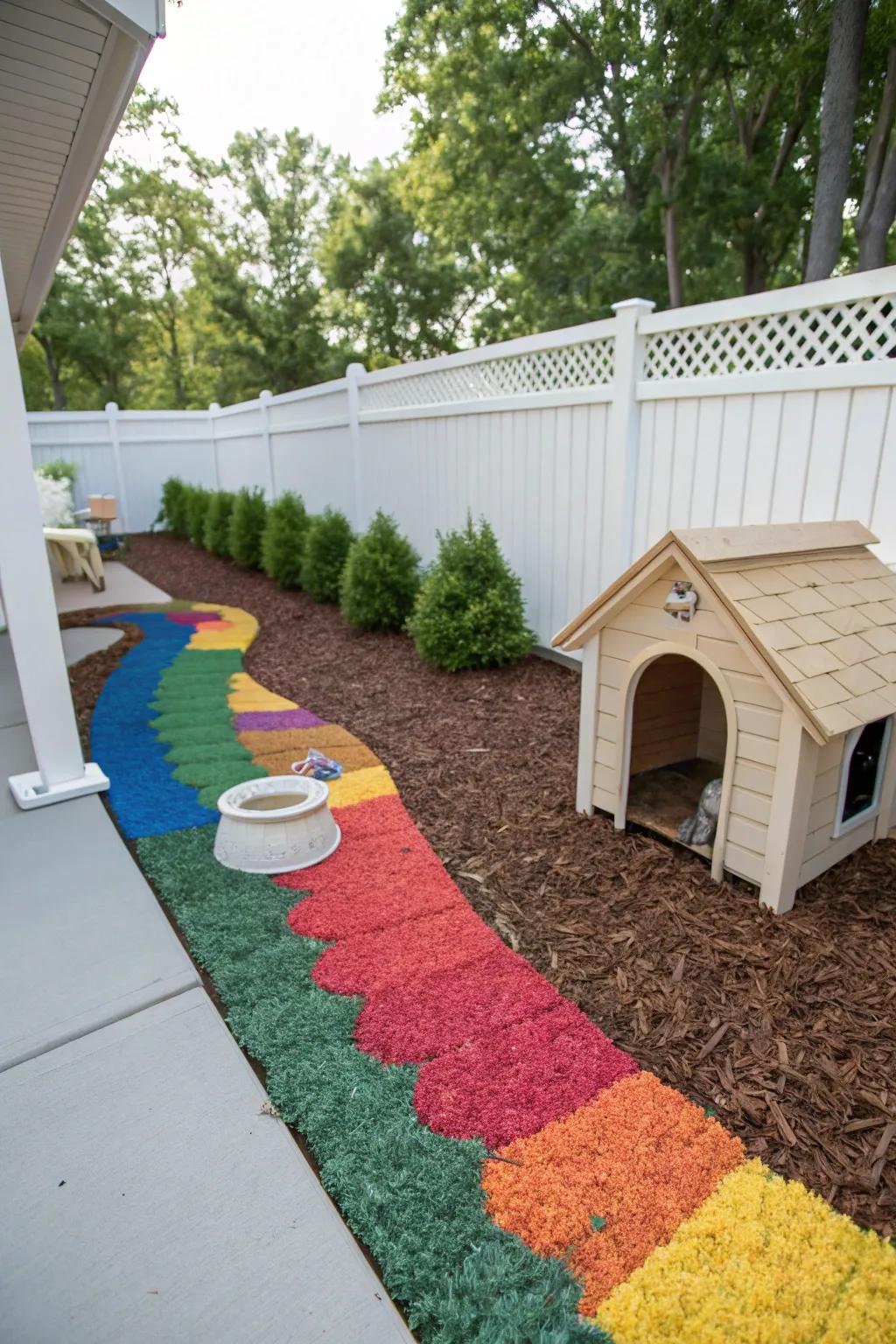 Rubber mulch provides a resilient and soft surface.