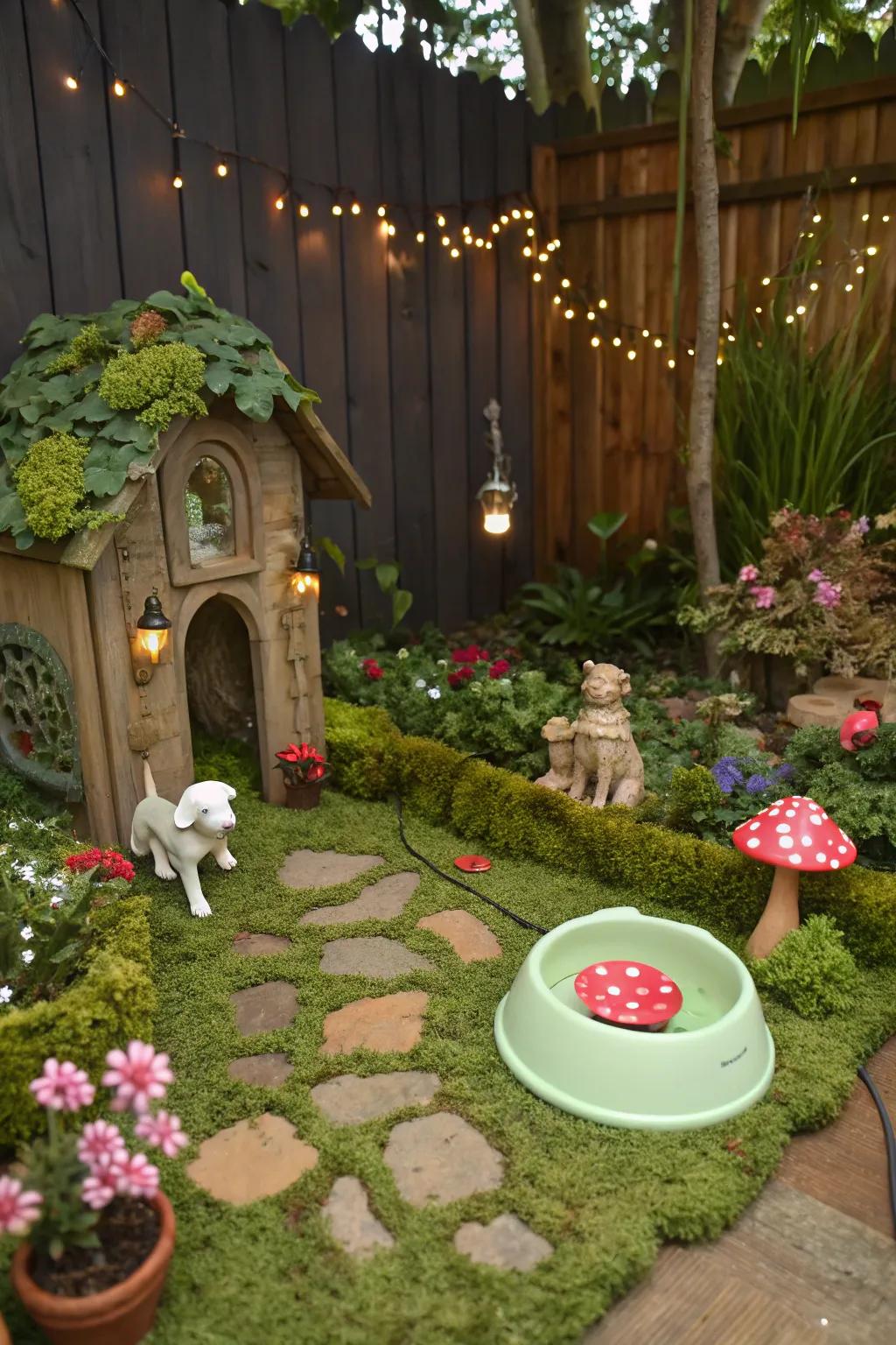 Moss provides a soft, enchanting surface.