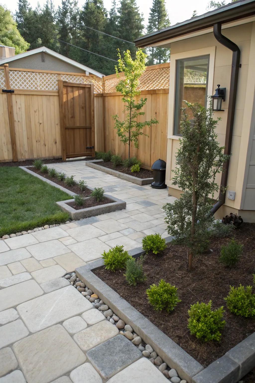 Pavers provide a sleek, durable surface.