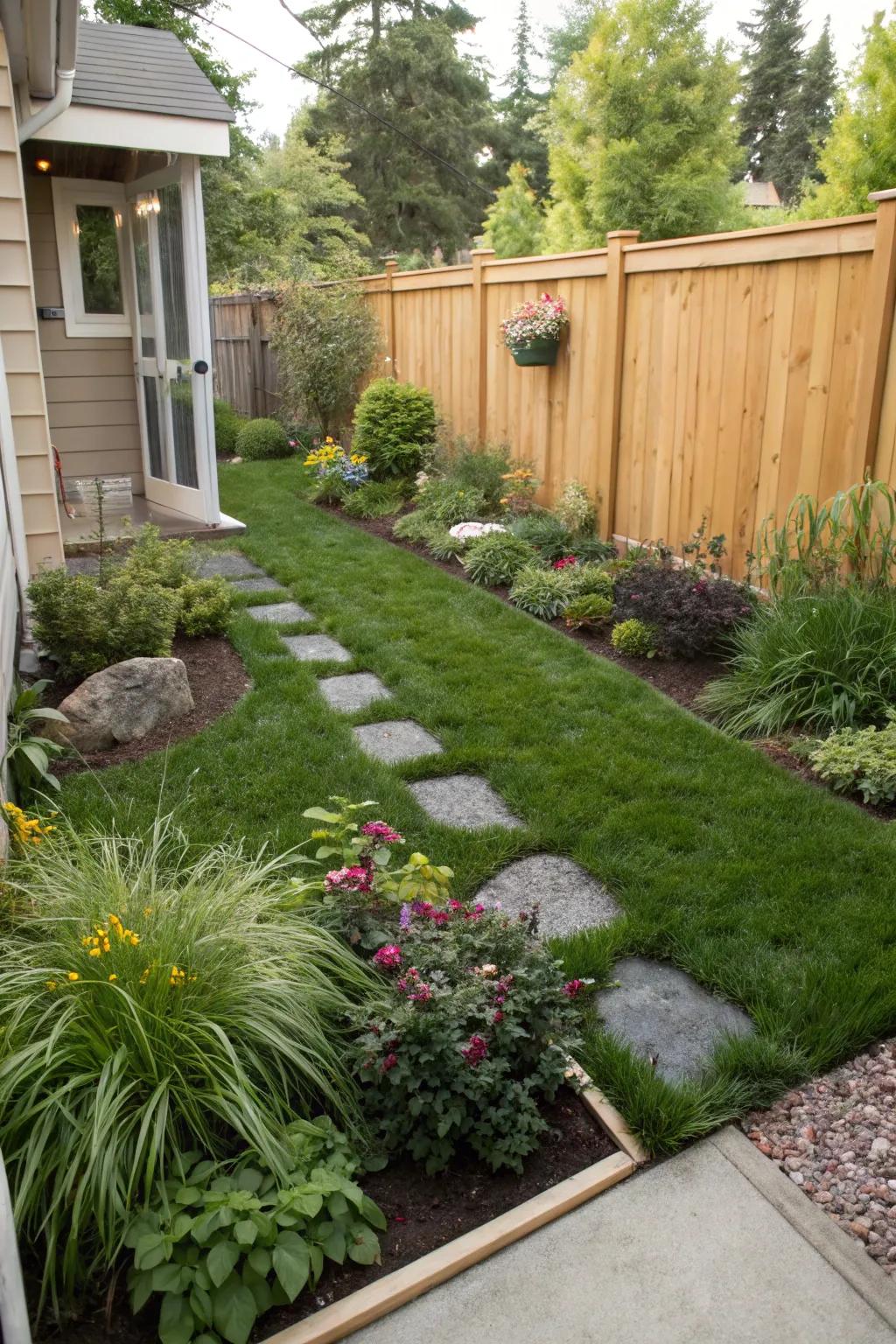 Natural grass provides a beautiful, organic appearance.