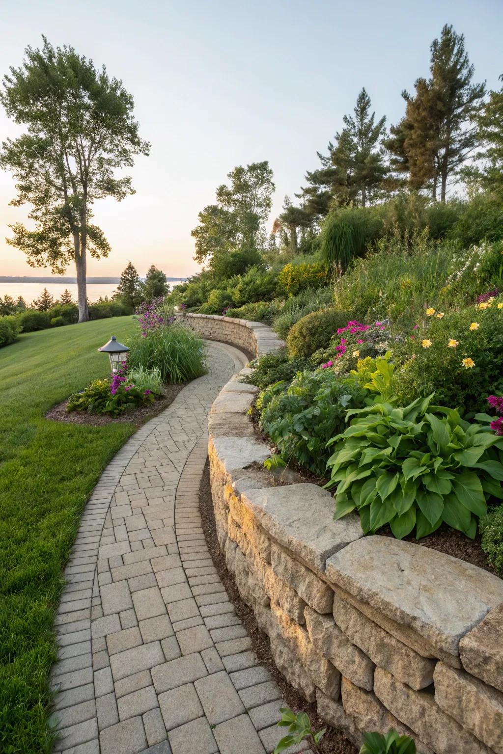 Curved walls introduce organic movement to your garden.