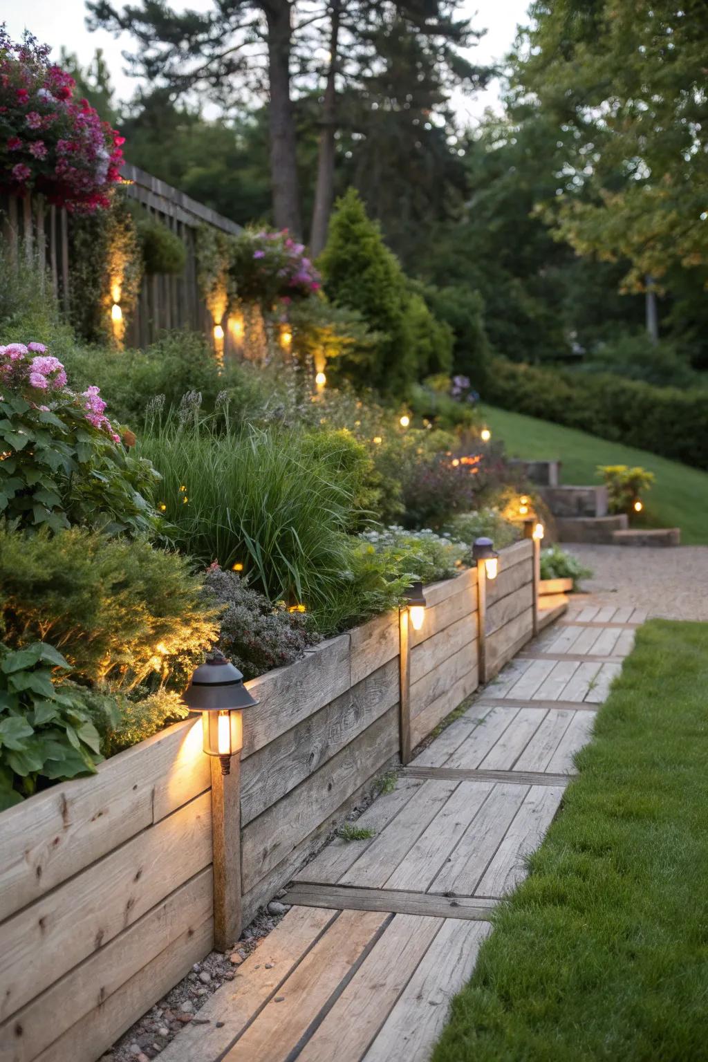 Wooden walls bring warmth and natural beauty to your garden.
