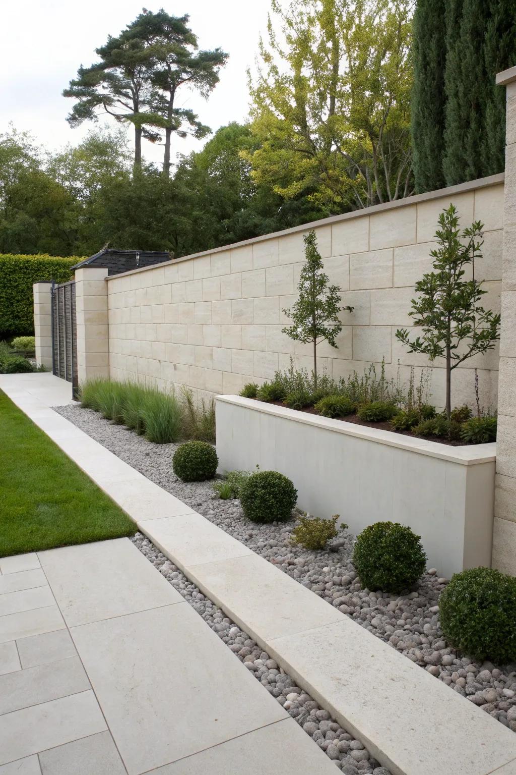 Modern garden walls offer a clean and sleek aesthetic.