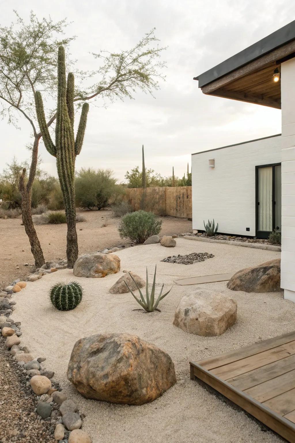 Minimalist decor enhances your yard's aesthetic.