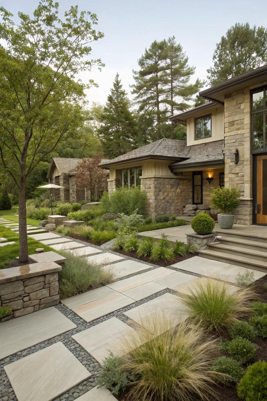 Balance geometric with organic for visual interest.