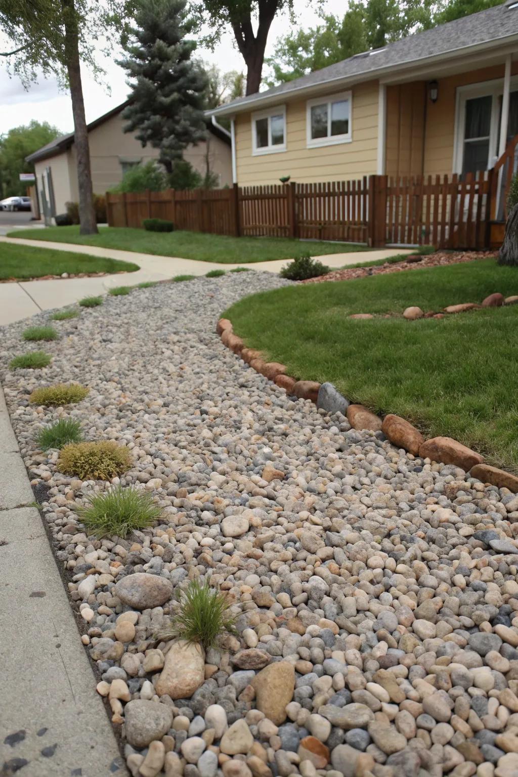 Different gravel sizes add texture and depth.