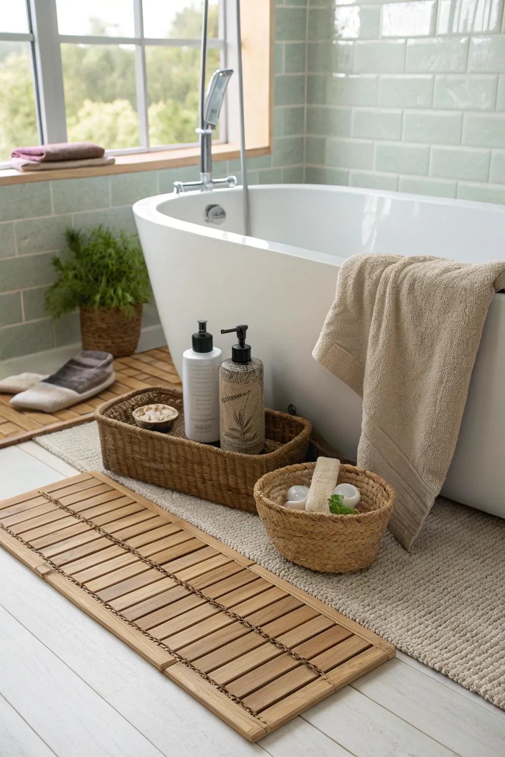 Bamboo adds an Asian-inspired, sustainable touch.