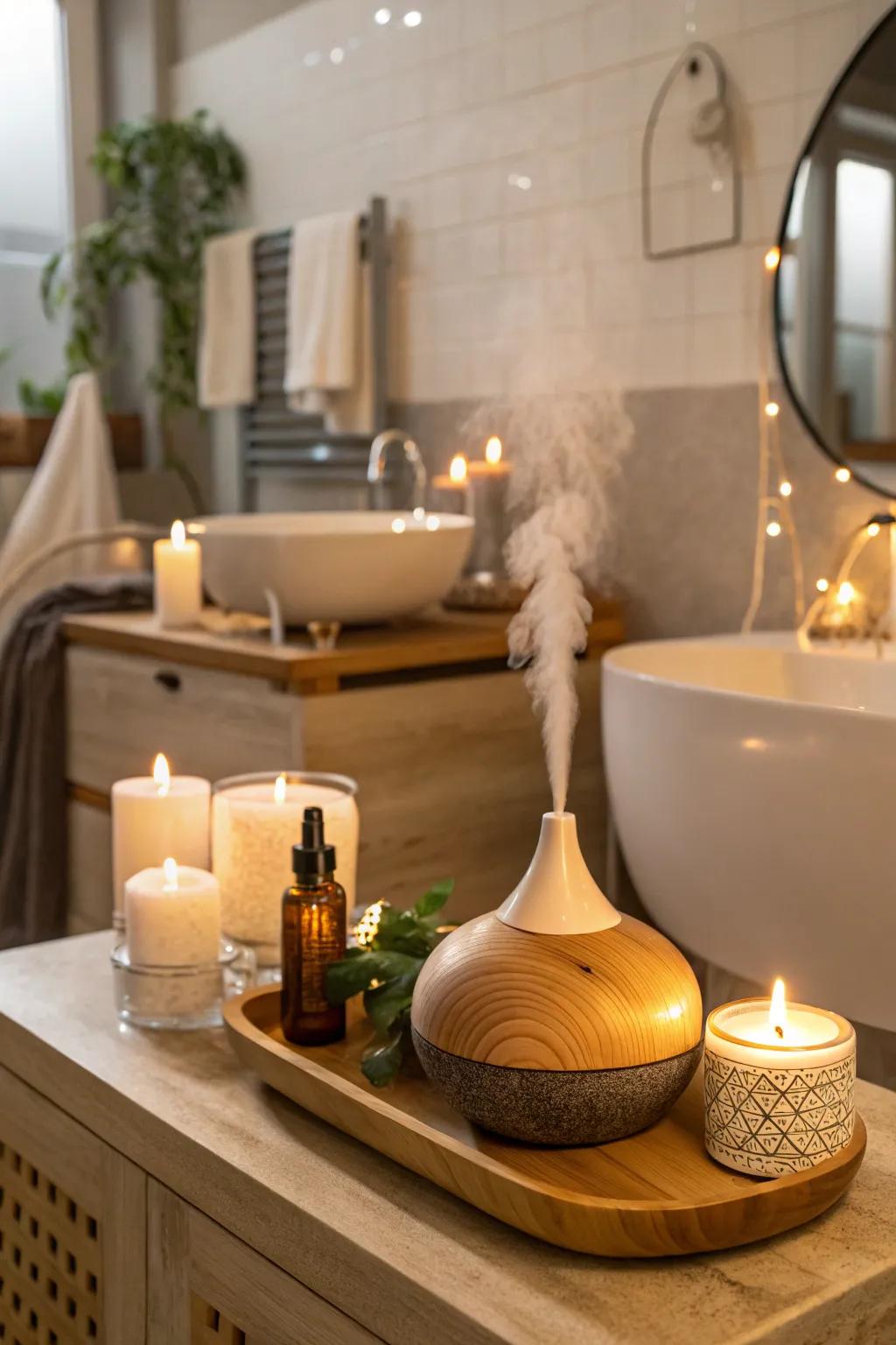 A calming aroma enhances the zen experience.