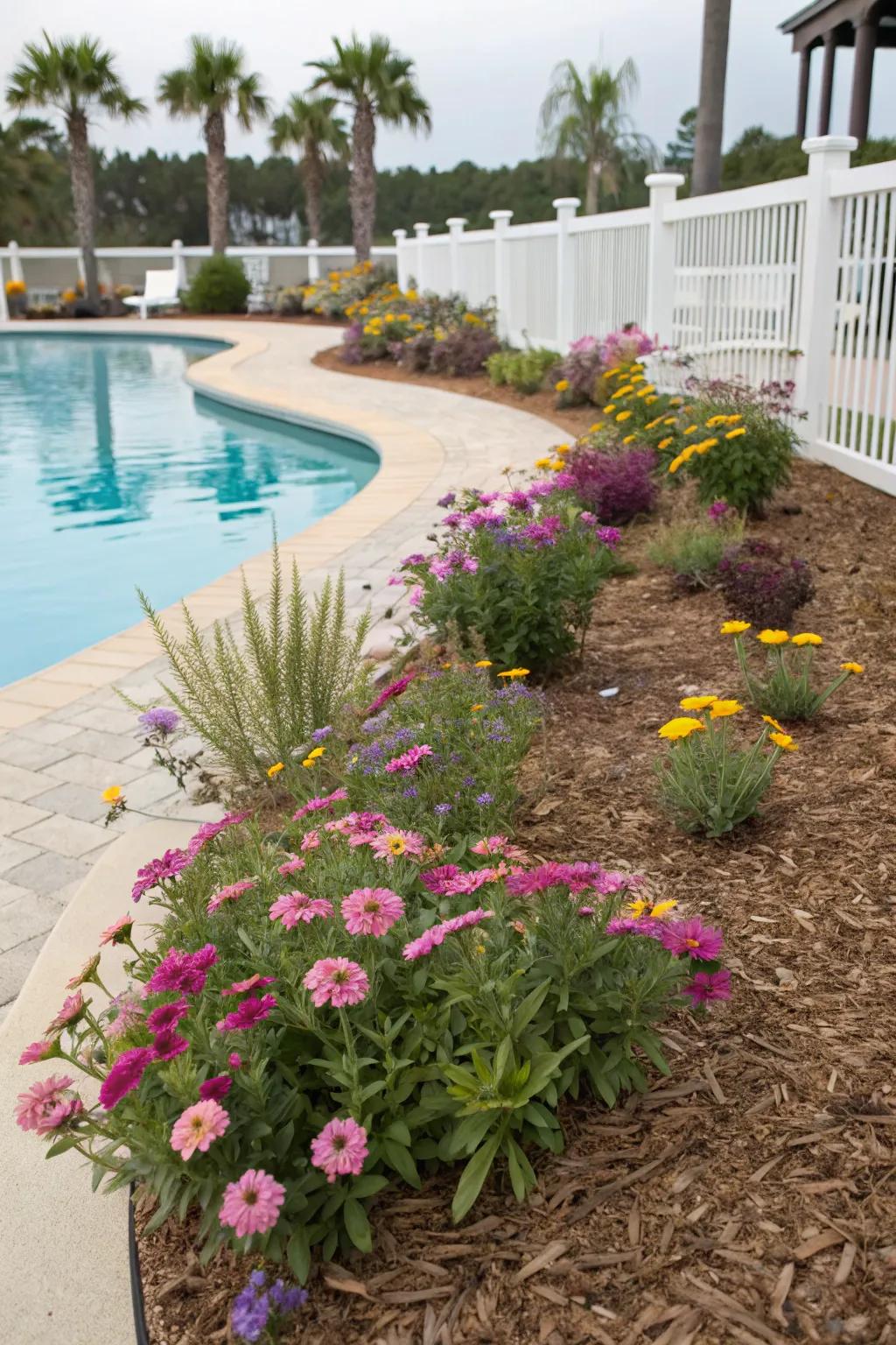 Create a wildflower wonderland with mulch as your garden's base.