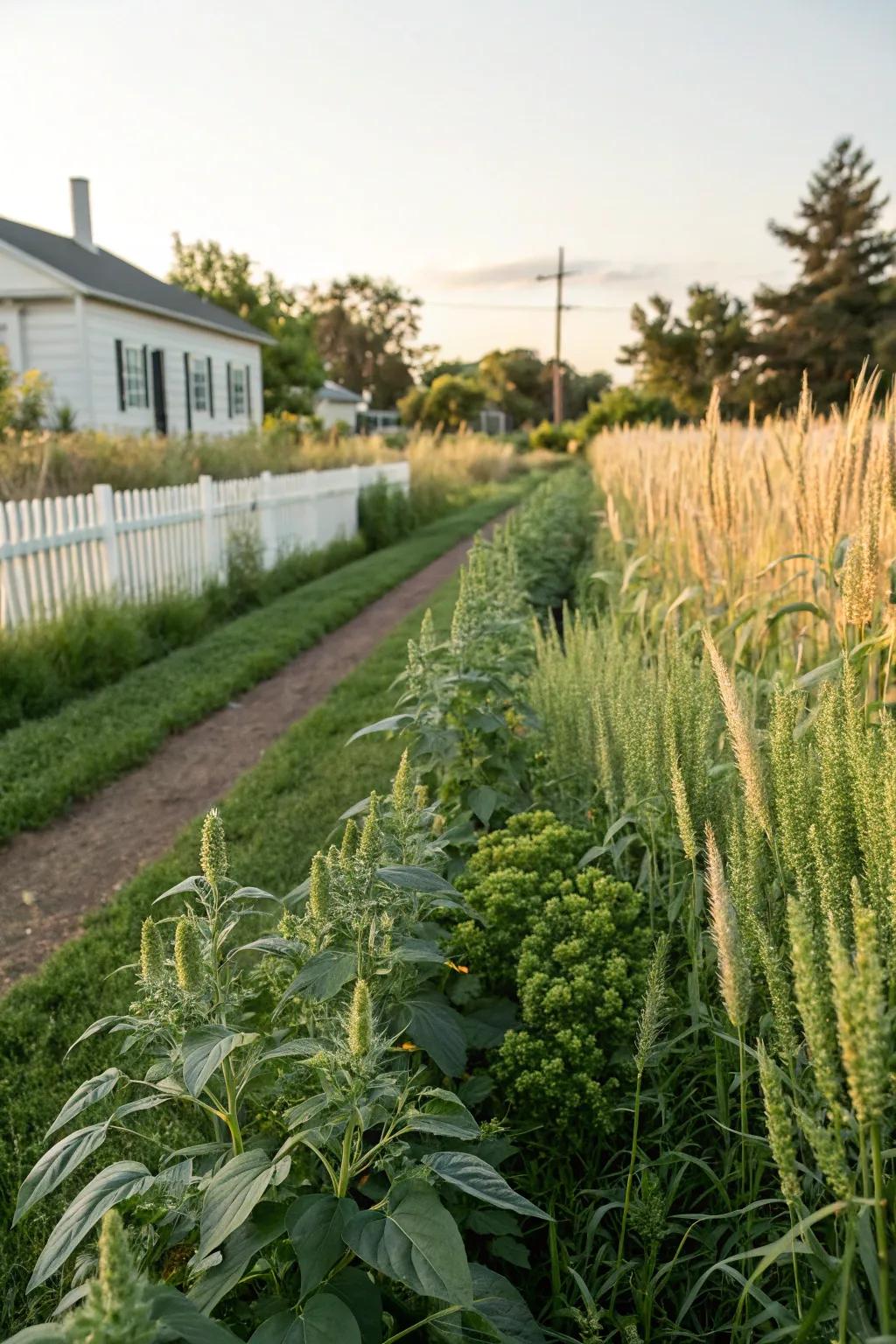 Quinoa and barley add an unexpected twist and texture to the garden.