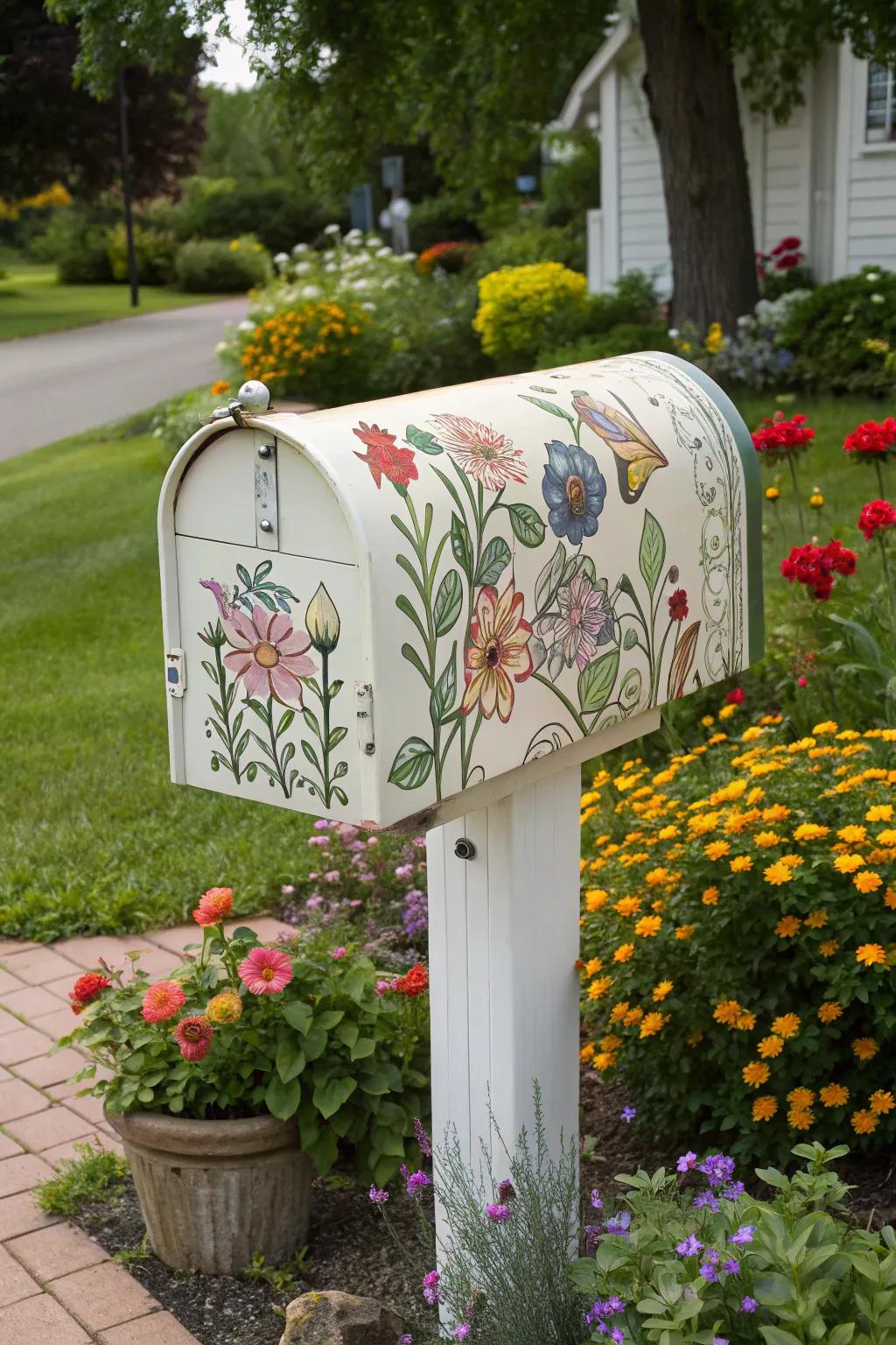 Artistic touches turn your mailbox into a visual masterpiece.