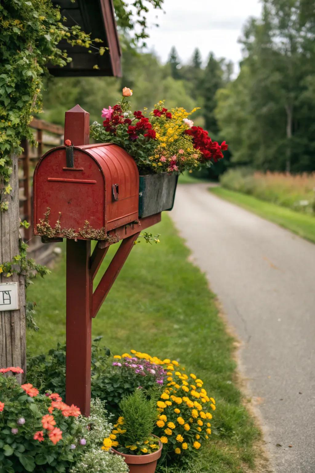 Planters add dimension and color to your mailbox setup.