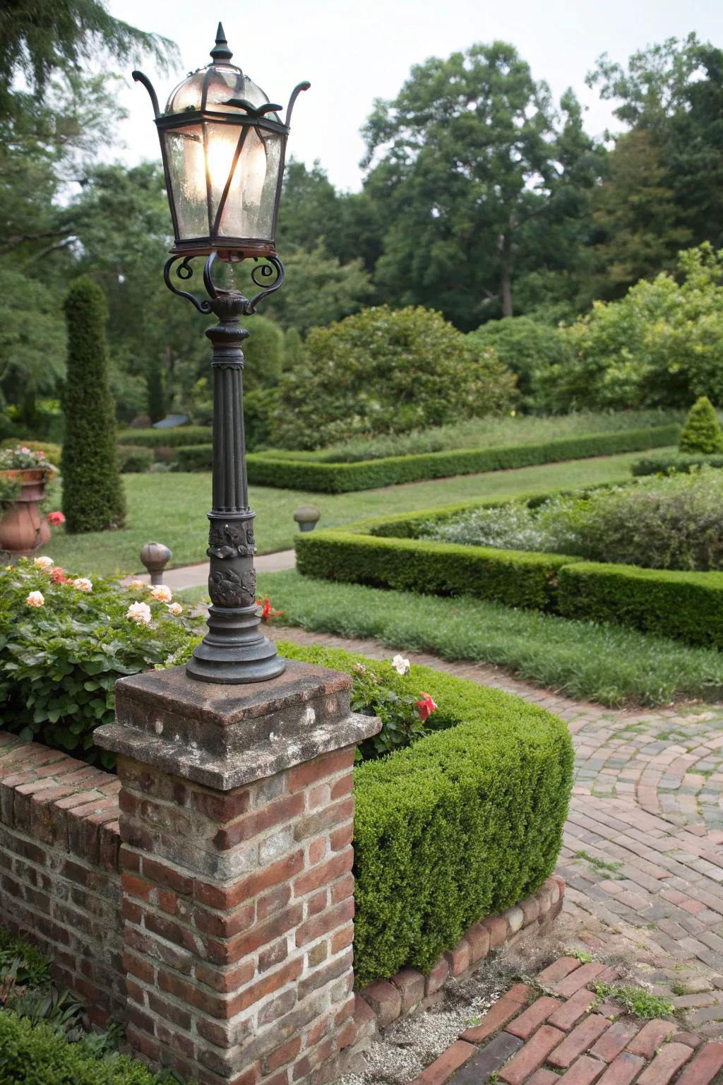 A brick base exudes traditional warmth and charm.