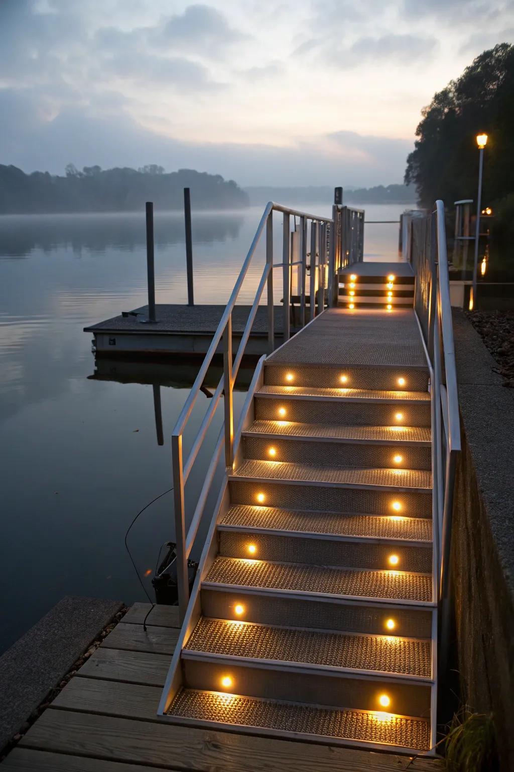 Step safely with stylish lighting.