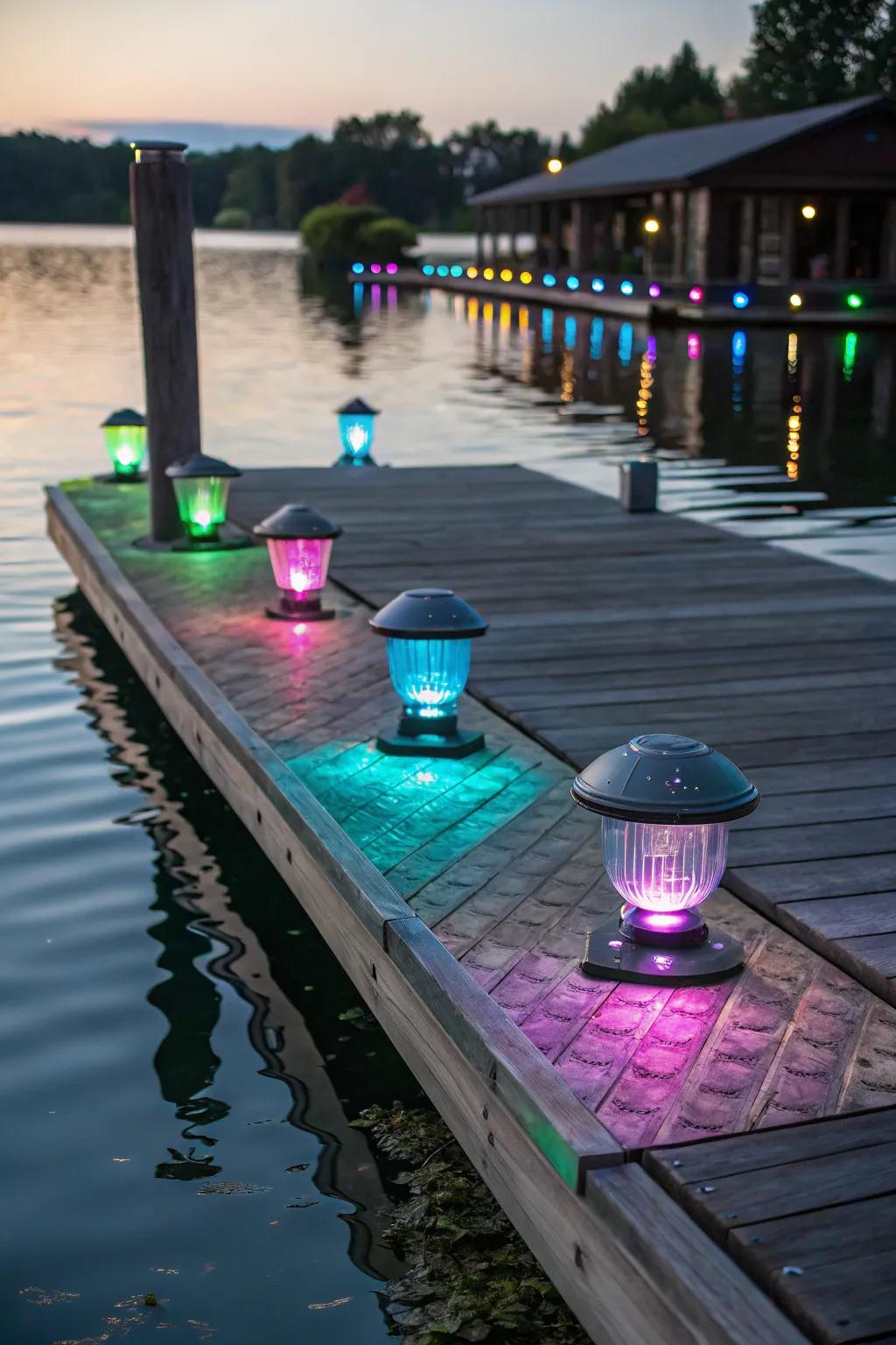 Add a splash of color to your dock lighting.