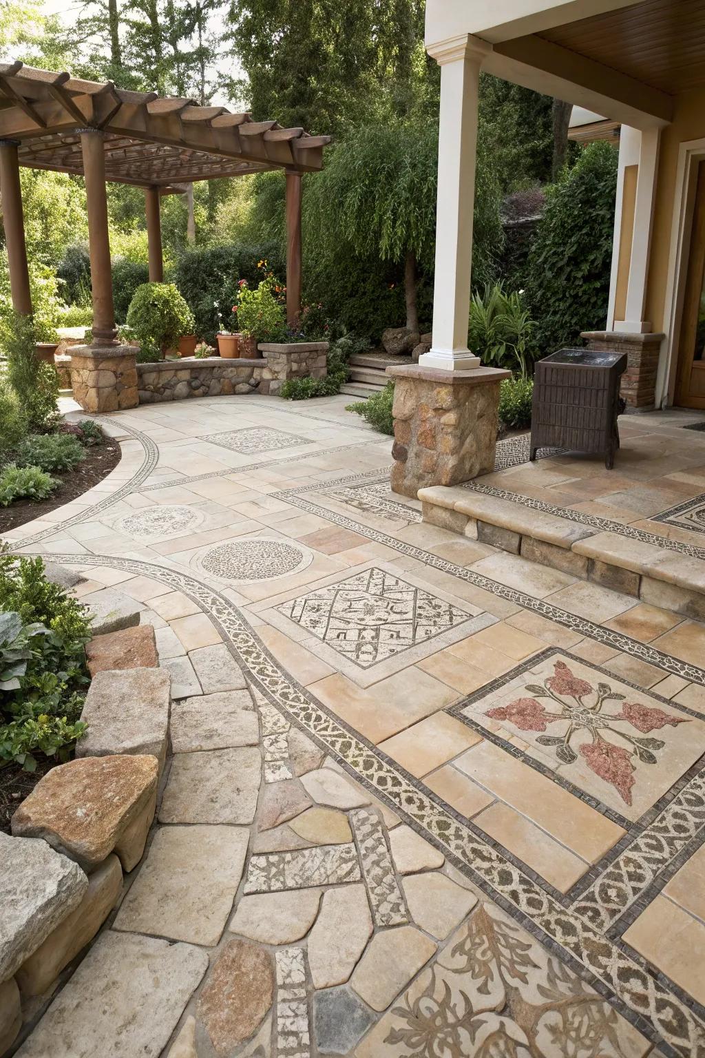 Mixing textures adds depth and interest to your patio design.
