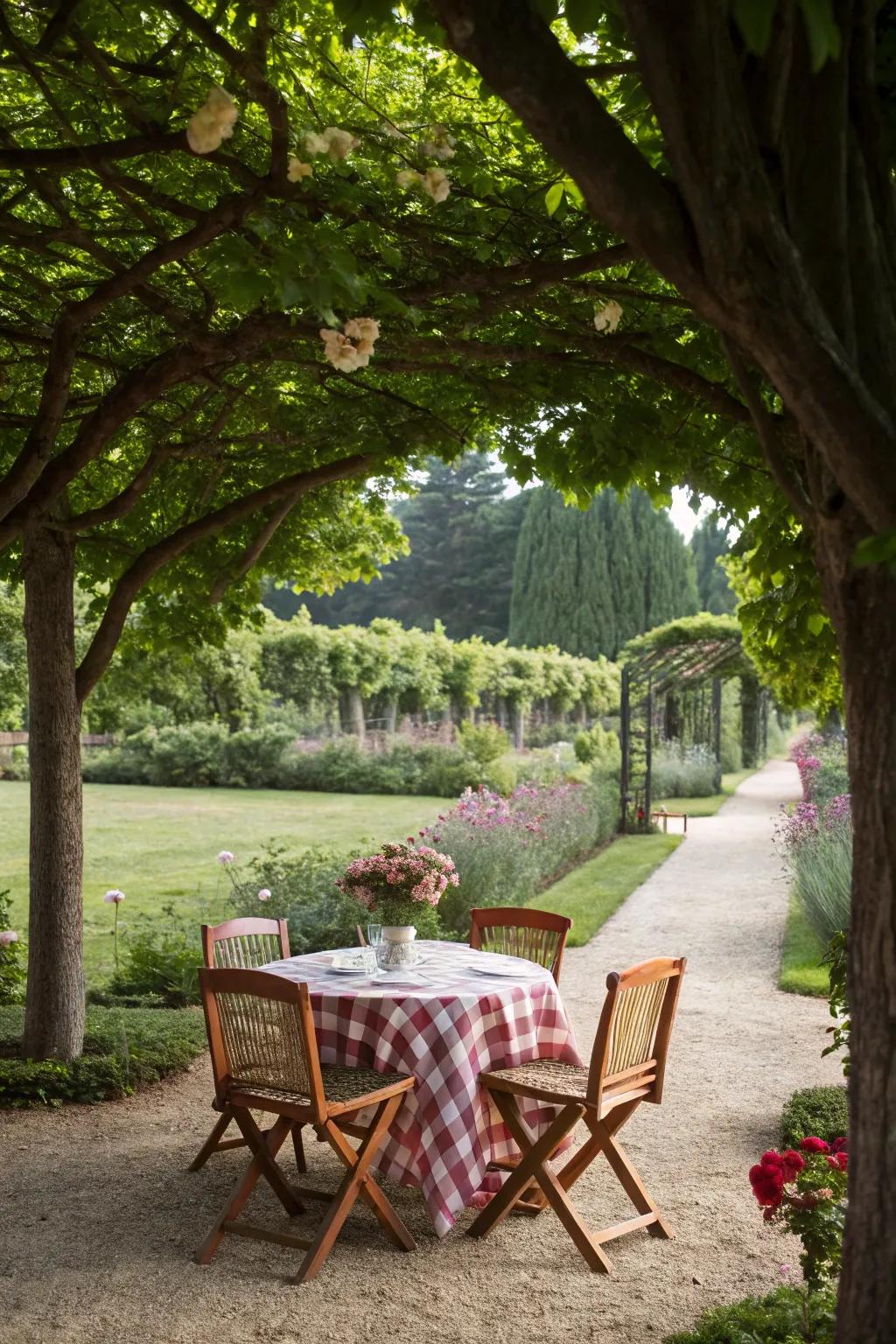 Dine in style with an outdoor dining setup.