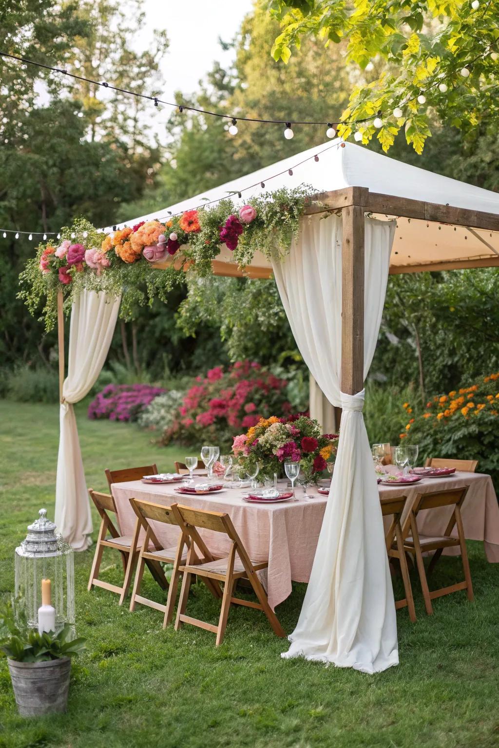 A pop-up canopy provides instant shade for any occasion.