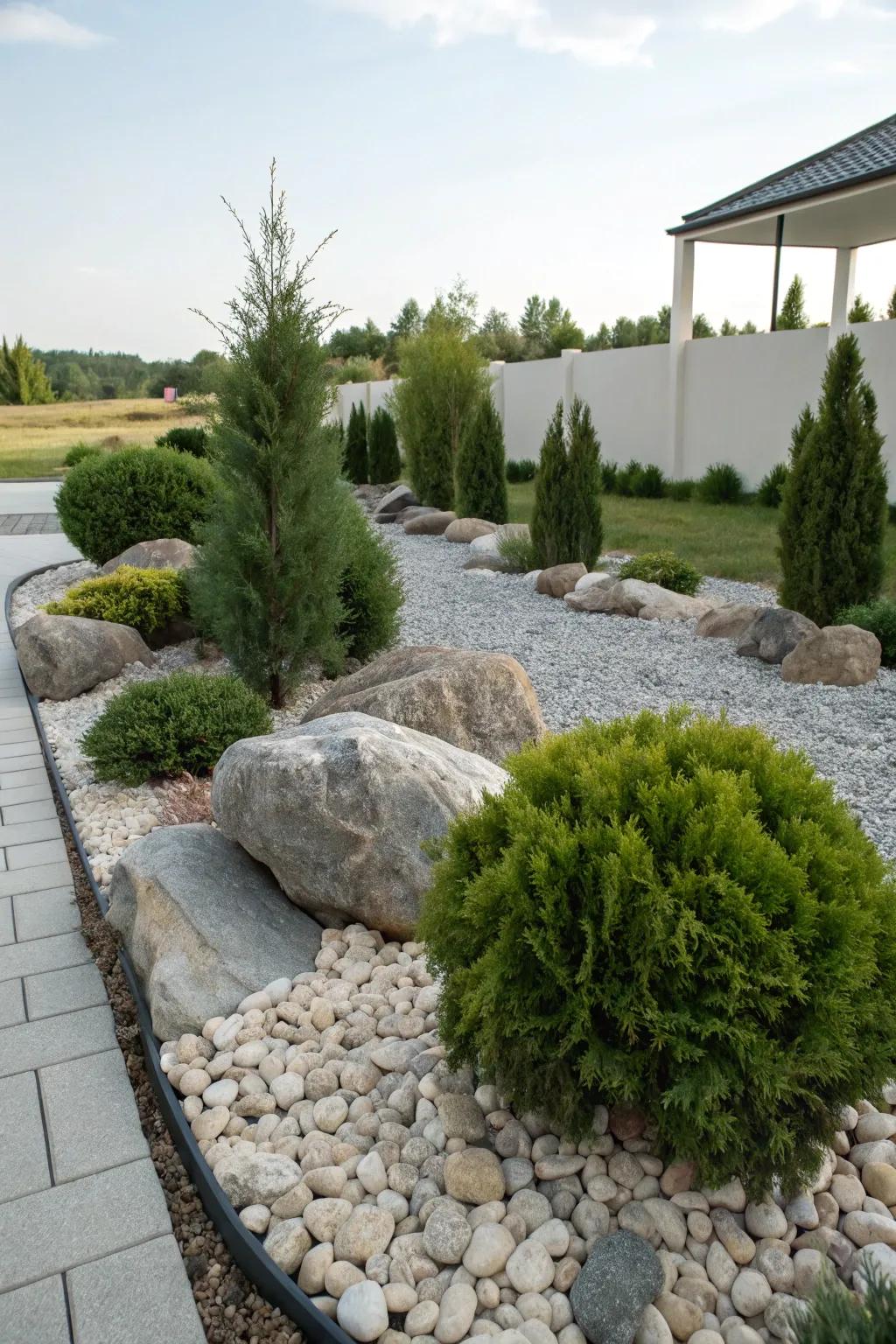 Achieve easy-care beauty with rock garden arborvitae.