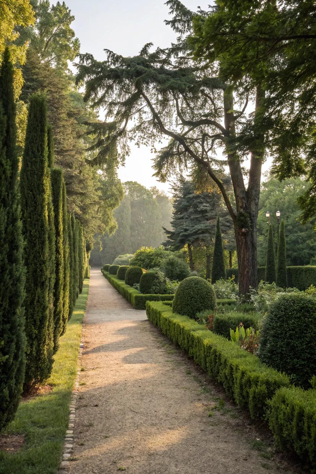 Define your garden paths with elegant arborvitae borders.