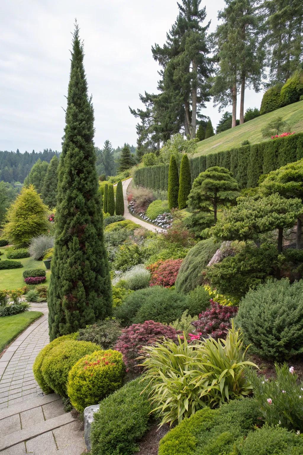 Add layers of interest with staggered plant heights.