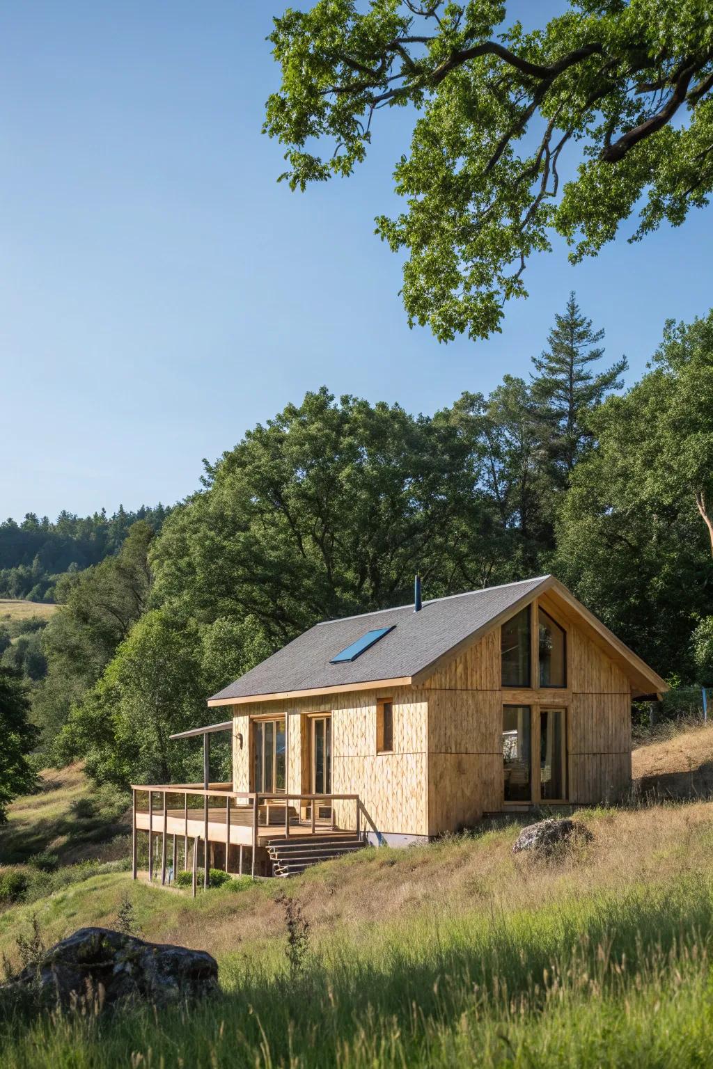 Hempcrete siding offers sustainability and excellent insulation.