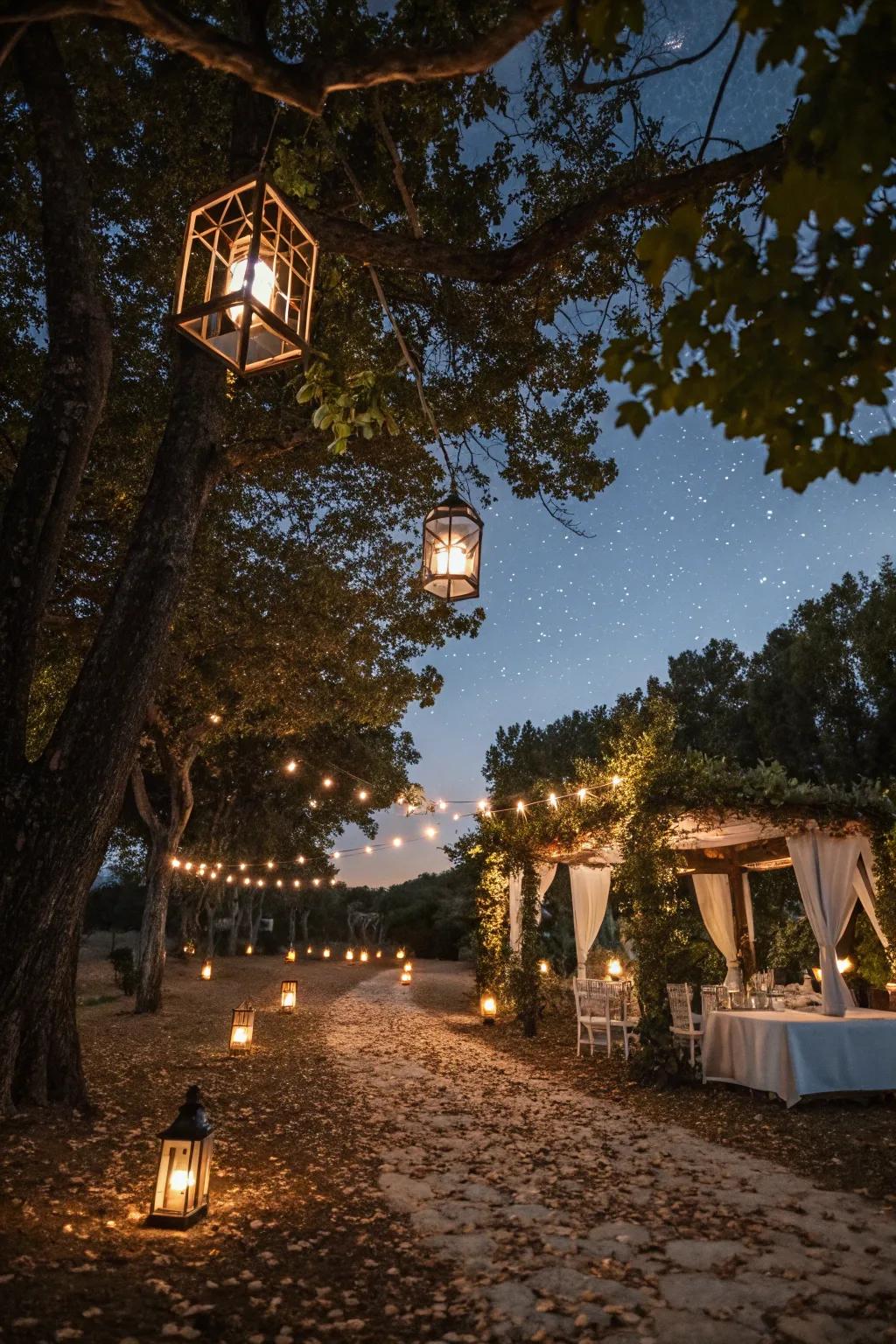 Lanterns that add a magical touch to the Friendsgiving atmosphere.