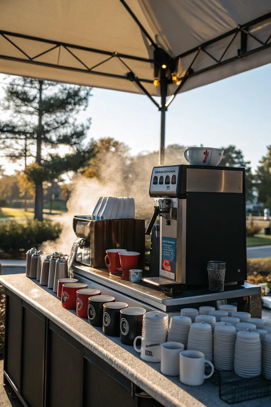 A welcoming warm drink station for Friendsgiving guests.